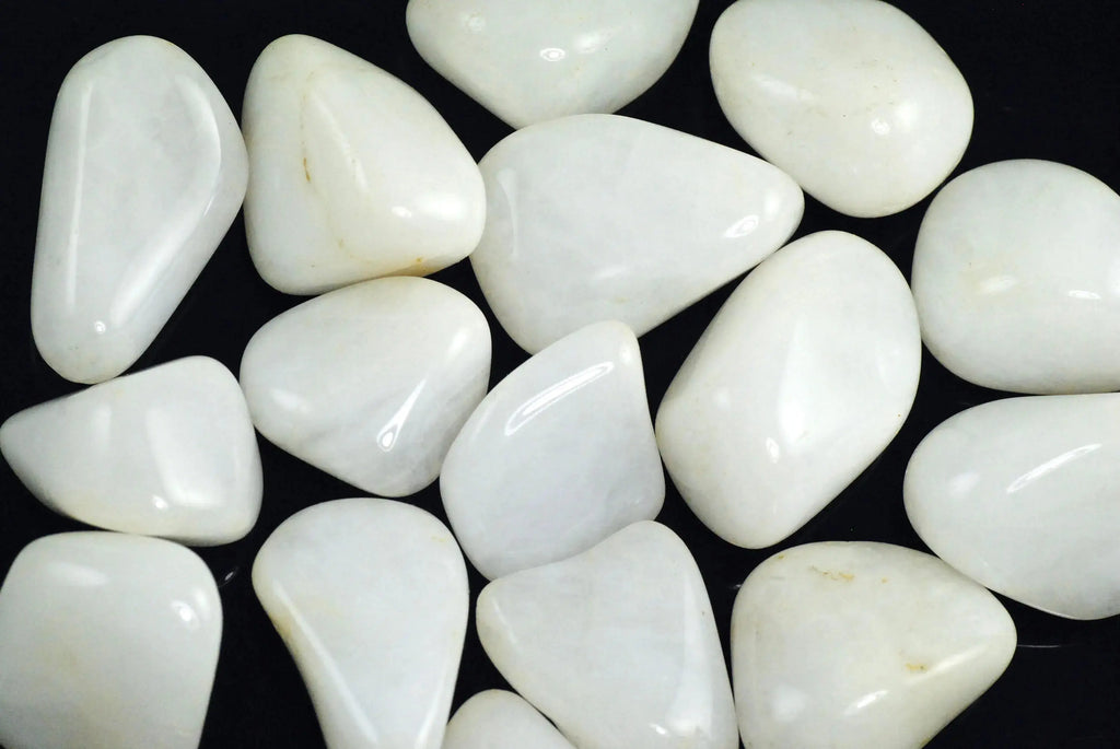 Polished White Snow Quartz.